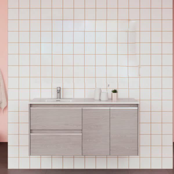 Gabinete Volado Style Melamina Nuuk con Lavabo Orbis 121cm x 46cm Esbaño 90374