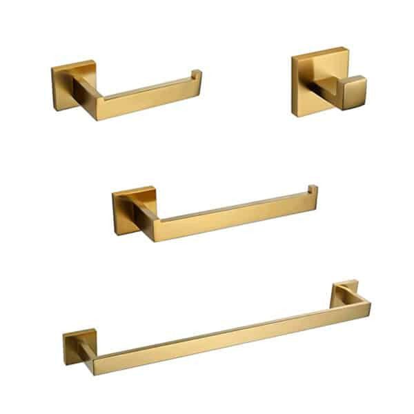 Juego de Accesorios Brushed Gold 4 Piezas ROW Tecnobath TB43.030BG