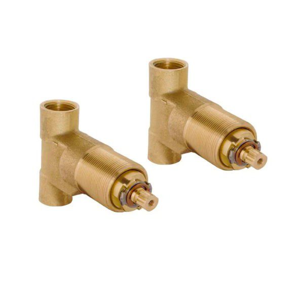 Juego de Ensambles de Empotrar para Regadera de Roscar Valvex Cerámico 1/4 de Vuelta Sin Chapetones E-60-AQ Helvex