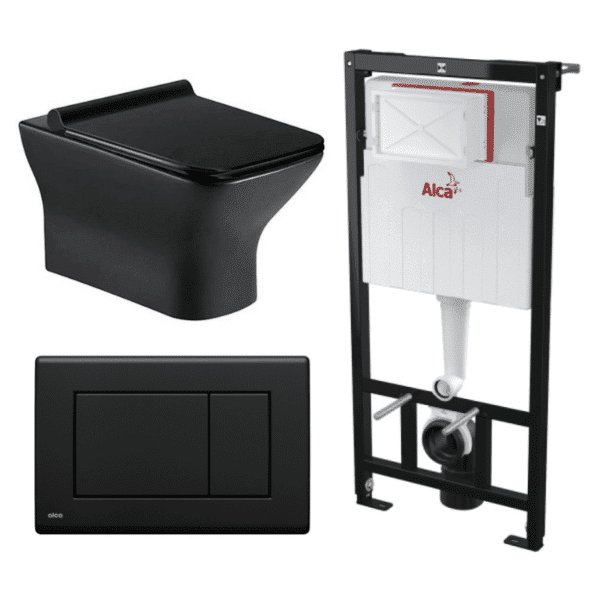 Kit Tanque Oculto A101, Taza Suspendida WC002N y Pulsador M278 Tecnobath-Alcaplast PWCS25-SADRO