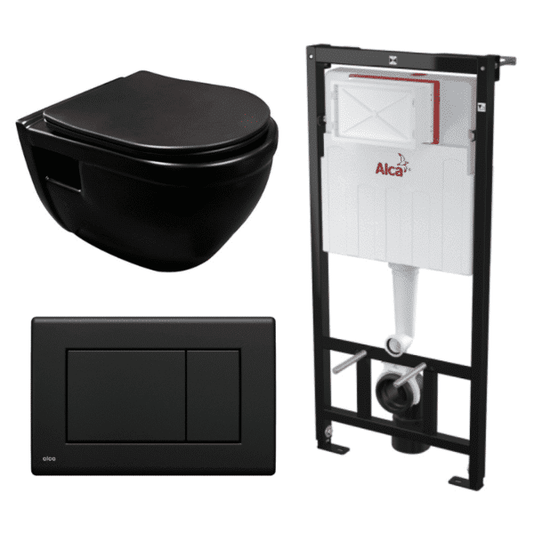 Kit Tanque Oculto A101, Taza Suspendida WC003N y Pulsador M278 Tecnobath-Alcaplast PWCS10-SADRO