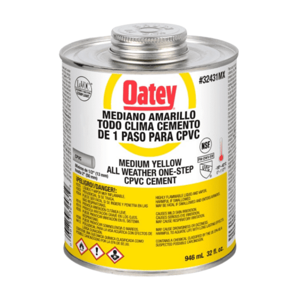 Cemento para CPVC Gold Flowguard Oatey 947ml (32 Oz) 32431MX