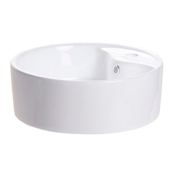 Lavabo Redondo de Sobreponer 46.5 x 46.5 x 15cm Blanco Dinasty LDR02