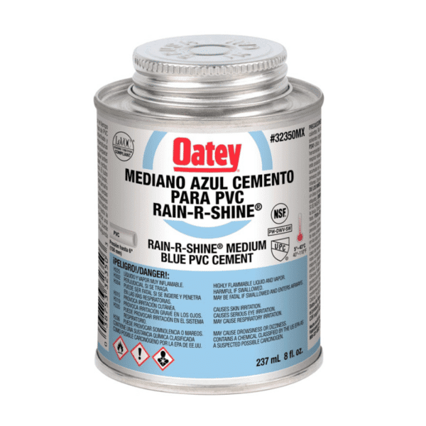 Cemento para PVC Azul Rain-R-Shine Oatey 237ml (8 Oz) 32350MX