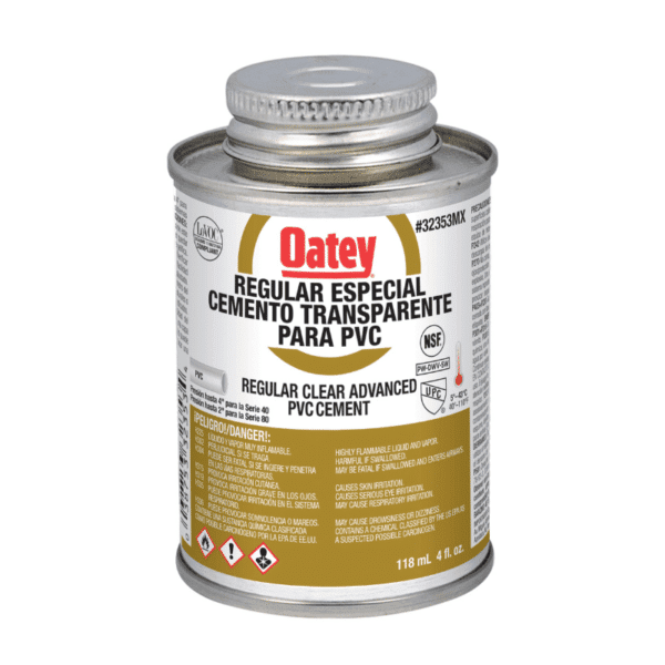 Cemento Transparente para PVC 118ml (4 Oz) Oatey 32353MX