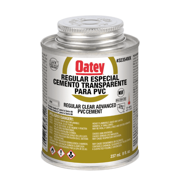 Cemento Transparente para PVC 237ml (8 Oz) Oatey 32354MX
