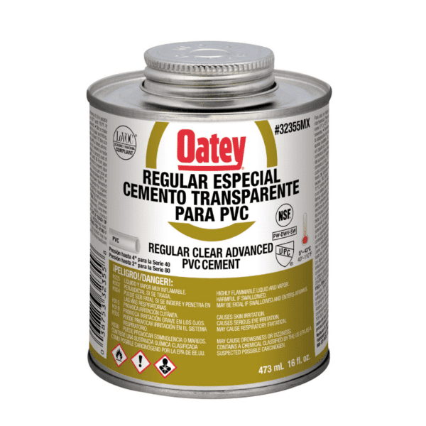 Cemento Transparente para PVC 473ml (16 Oz) Oatey 32355MX