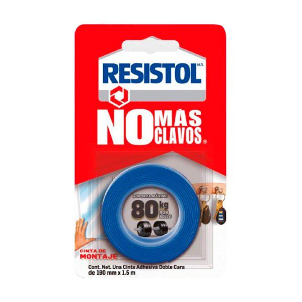 Cinta de Montaje Doble Cara, No Mas Clavos 80kg Resistol
