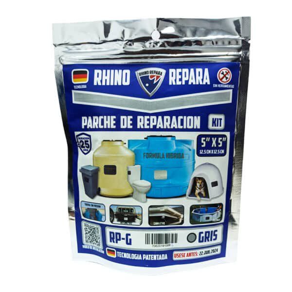 Parche de Reparación Multiusos 5? X 5? Gris Rhino Repara RP-G
