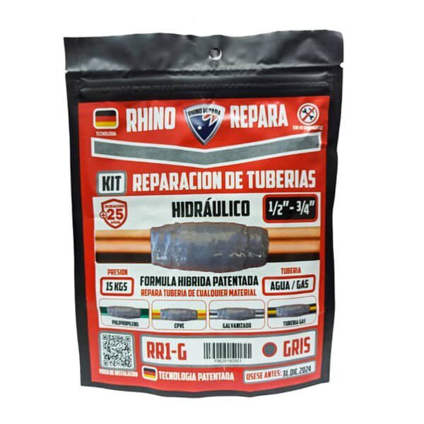 Parche Reparación de Tuberías Hidráulico 1/2? – 3/4? Gris Rhino Repara RR1-G
