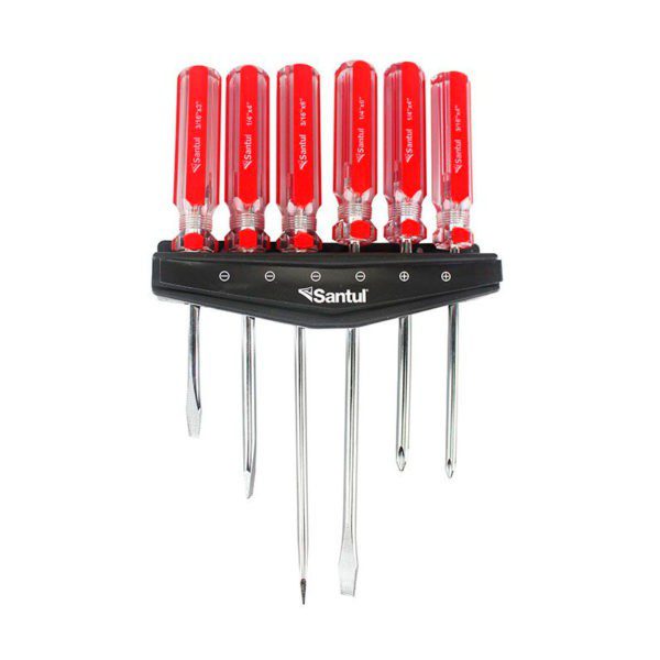 Juego de 6 Desarmadores de Mango de PVC Santul 8712