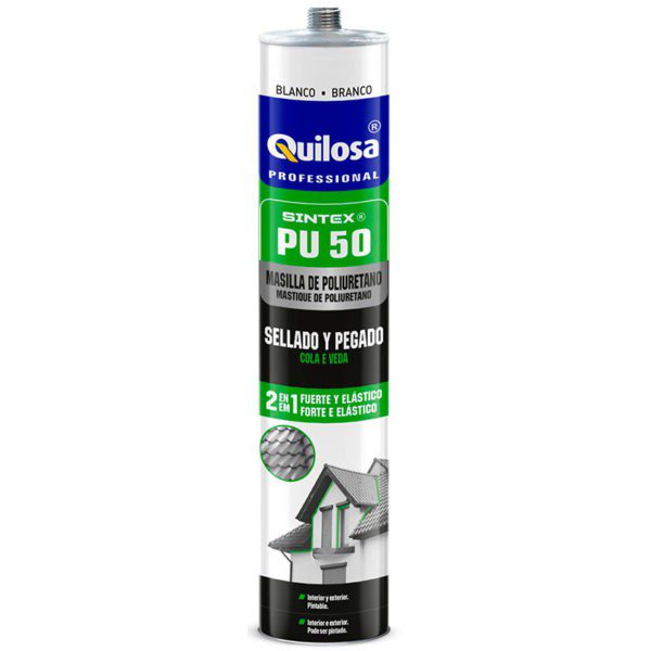 Sellador Adhesivo de Poliuretano Blanco 300ml Quilosa Sintex PU-50