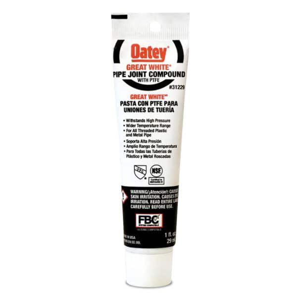 Sellador de Roscas Great White, Pasta con PTFE 1 Oz Oatey 31229