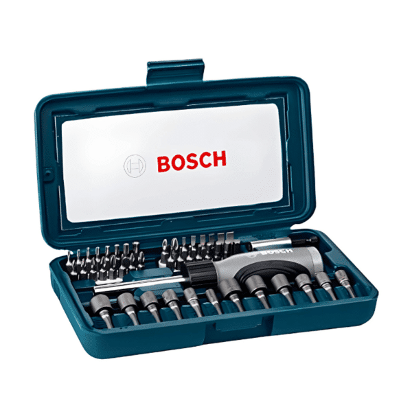 Set de 46 Piezas 32 puntas + 12 Dados + 1 Soporte Universal + 1 Desatornillador Bosch 2607017399