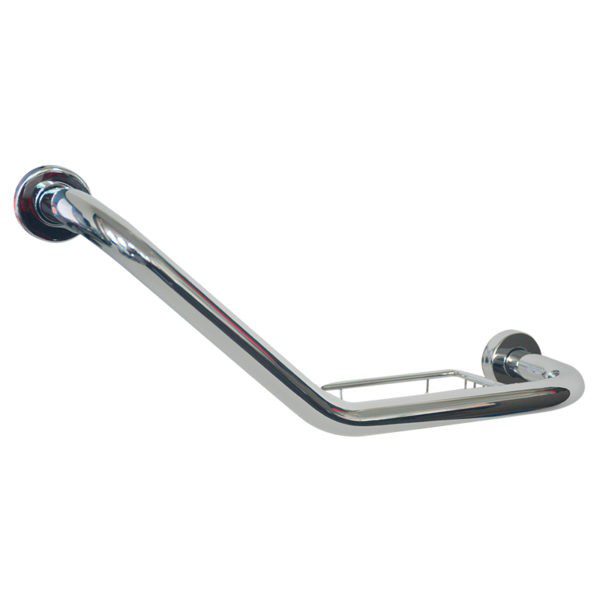 Barra de Seguridad Angular de Acero Inoxidable con Jabonera Metalflu 34005