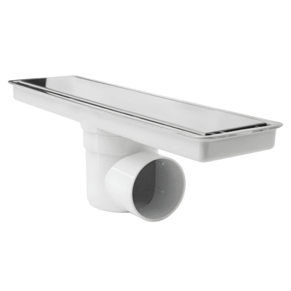 Coladera Alargada 30cm Doble Vista Minimalista Acero Inoxidable ó para Recibir Loseta Fleximatic 2631