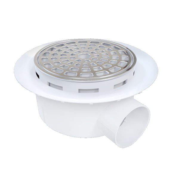 Coladera con Plato Anti filtraciones con Rejilla y Bisel de Acero Inoxidable 1 Salida 2? Fleximatic 2626