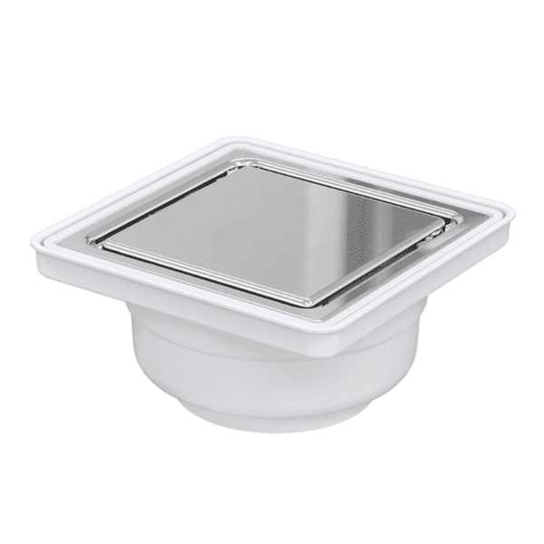 Coladera Universal Cuadrada Minimalista Rejilla Acero Inoxidable Fleximatic 2605