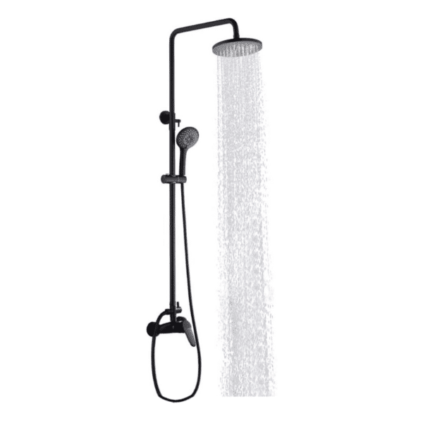 Conjunto de Ducha con Desviador Negro Mate Tecnobath TB60.020NEGRO