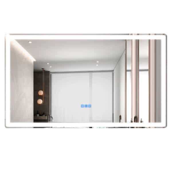 Espejo Touch con Luz LED Bluetooth Indicador de Temperatura Reloj Digital 120X70 CM EL8060H