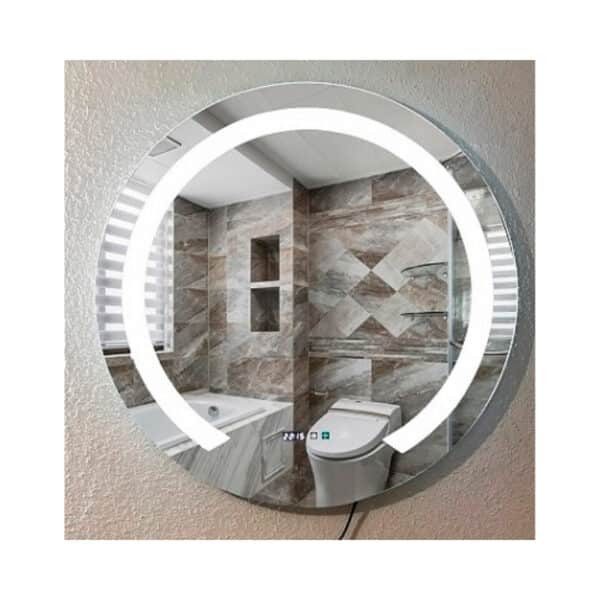 Espejo Touch Luz LED Bluetooth Indicador de Temperatura Reloj Digital 79X79 CM EL8060F