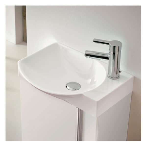 Gabinete Elegance Pack Lacado Brillo Blanco con Lavabo Petit 45cm x 34cm Esbaño 90236