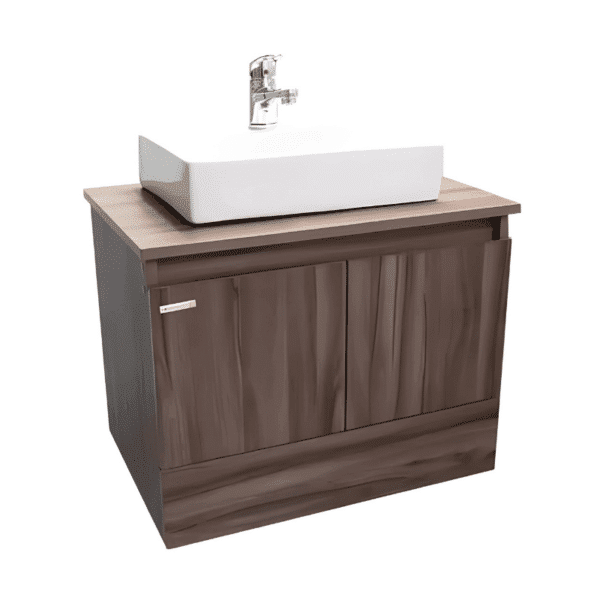 Gabinete Suspendido 60 x 45 x 58cm con Lavabo + Accesorios de Instalación Vanity Pack Olivo Ekon/Ceramosa 62806